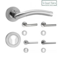 Manija de palanca de acero inoxidable de lujo para puerta de seguridad, con cerradura, para gabinetes, interiores y exteriores, moderna, para dormitorio, cocina, entrada