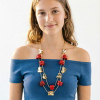 Colliers de fête multi-brins en plastique faits à la main pour femmes, style chaîne serpent, Etsy, pour l'Europe et les États-Unis NK29490