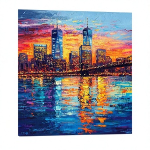 Stampa su Tela Impermeabile in Stile Art <span class=keywords><strong>D</strong></span>éco Originale, <span class=keywords><strong>Arte</strong></span> Urbana Vibrante con <span class=keywords><strong>Riflessi</strong></span> del Tramonto Colorato, Decorazione Murale per Soggiorno - Product Image 2