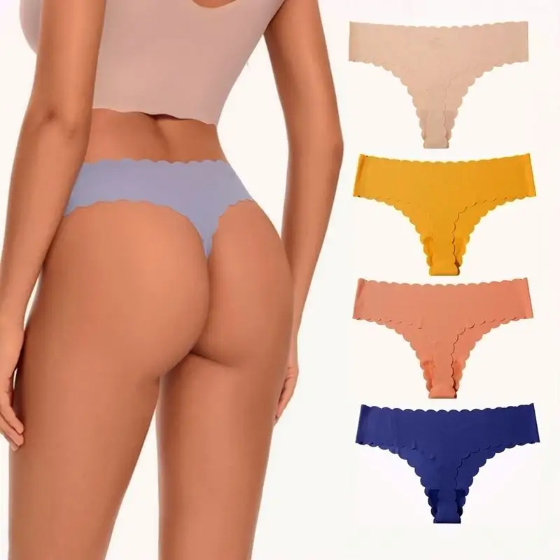 Muitl colore Sexy perizoma a vita bassa perizoma donna Lingerie Sexy bordo ondulato mutandine senza cuciture intimo femminile comode mutande morbide