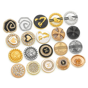 KUNSHUO Botón de fábrica de diamantes de imitación señoras ropa abrigo vástago Metal cúpula personalizada 15mm 20mm 36 L perla botón para damas - Product Image 1