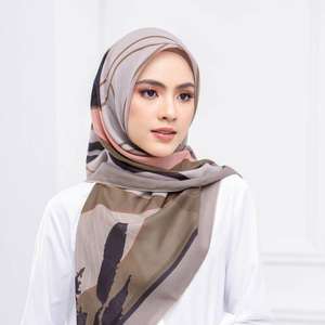 45 Bawal algodón brillante dobladillo 115*115cm pañuelo étnico liso diseño personalizado musulmán Hijab bufanda cuadrada Logotipo de fábrica-venta al por mayor - Product Image 2