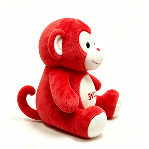 Suave peluche rojo con temática de amor, mono rojo para abrazar, compañero estético para el dormitorio, muñeco de peluche decorativo. - Product Image 1