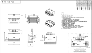 USB-20C-F-01DF04 USB tipo C impermeable <span class=keywords><strong>IPX7</strong></span>, 16 posiciones, SMD - Product Image 4