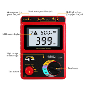 เครื่องวัดความต้านทานฉนวนสมาร์ท AR907+ ความทนทานสูง 1000V/1kV สำหรับทดสอบฉนวนของผลิตภัณฑ์ M E e R - Product Image 3