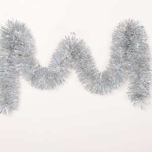 <span class=keywords><strong>Guirnalda</strong></span> de oropel plateada para mascotas, Fondo de Navidad, oropel, adorno - Product Image 1