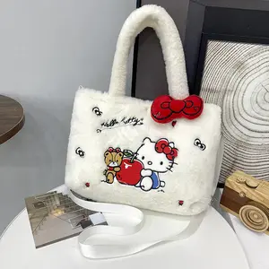 Sac en peluche Sanrioed Hello Kt Kawaii Kuromi My Melody Cute Cartoon Anime Handbag Cinnamoroll Storage Tote Bags Women Girl Gifts