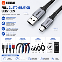 Câble USB-A vers USB-C 3A haute vitesse, coque en alliage robuste, nylon anti-emmêlement, type-C durable, synchronisation et charge USB-A 60W 6,6 pieds