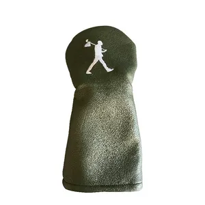 定制绿色PU皮革防水高尔夫短球杆头盖高尔夫头罩定制