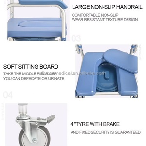 Factory Wholesale Shower <b>Commode</b> <b>Chair</b> Transfer Patient Toilet <b>Chair</b> Wheelchair <b>Commode</b> - Product Image 6