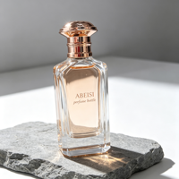 Flacon de parfum de luxe à sertir 50 ml, flacon de Cologne en verre plat rechargeable avec boîte et pompe pulvérisatrice à capuchon en zinc