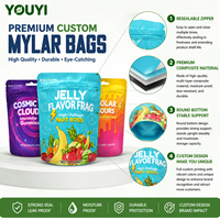 Sacs Mylar personnalisés OEM&ODM refermables, finition mate, 3,5 mil, qualité alimentaire, pochettes verticales avec fermeture éclair et poignée pour le stockage de snacks et aliments pour animaux de compagnie