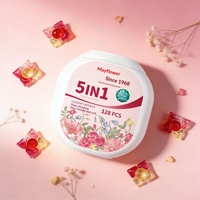 Lessive Mayflower Plant-Clean Beauty Ultra-Grande, 128 unités, parfum rose longue durée, ultra-concentrée, cinq compartiments
