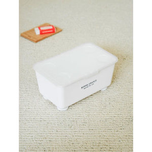 Scatola di immagazzinaggio rettangolare in metallo bianco per piccoli oggetti organizzatore 16.5X10.3X7.8 cm per soggiorno tavolo tavolo uso bagno - Product Image 1