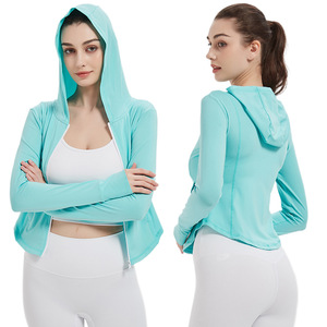 2024 Summer New Ice Feeling Hooded Original Yarn Short Slim Fit Sunscreen <b>Jacket</b> for <b>Women</b> Quick Dry <b>Shirt</b> - Product Image 6