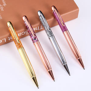 Suministro directo de fábrica, bolígrafos de cristal llenos de aceite creativos, bolígrafos de regalo de Metal con arena movediza, ancho de escritura de 1,0mm para letras publicitarias - Product Image 1
