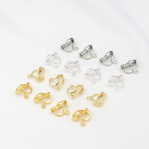 18K Gold Plated Copper, Pain-Relieving Triangular Ear <b>Clips</b> for DIY Earrings with Hanging <b>Springs</b> (A26) - Product Image 3