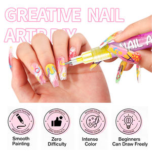 OEM 12 colores punta fina Nail Doodle Art Pens Point Graffiti Dotting Dibujo Pintura Nail Liner Pen Nail Rotulers - Product Image 4