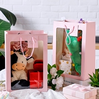 Maßgefertigte Transparente Fenster-Papiertüten Verpackung für Süßigkeiten Blumensträuße Geschenktüten Weiße Kraftpapiertüten