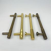 Poignée de porte de placard de style européen, poignée de tiroir moderne minimaliste en laiton doré et poignée de tirage en or antique