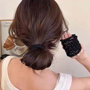 ยางรัดผมสีดำแบบยืดหยุ่น ชุด 10 ชิ้น สำหรับผู้หญิงและเด็กผู้หญิง ยางรัดผมแบบสครันชี ยางรัดผมแบบวงแหวน เครื่องประดับผมแฟชั่น - Product Image 3