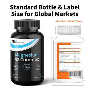 แคปซูลแมกนีเซียม 4X คอมเพล็กซ์ รับผลิตแบบ OEM แบรนด์ส่วนตัว พร้อมส่ง FBA จัดหาสินค้าจำนวนมากได้อย่างมั่นคง ผ่านการทดสอบ COA สำหรับผู้ขายบนแพลตฟอร์มอีคอมเมิร์ซ - Product Image 4