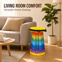Tabouret de salon rond en plastique, confortable et fiable, avec coussin, pour soirées cinéma, idéal pour se détendre avec une couverture