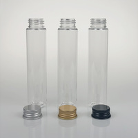 Tube de stockage de 110ml Tube à essai Conteneur de sel de bain Bouchon à vis OEM Transparent en plastique PET Fond plat en plastique alimentaire Sérigraphie