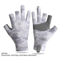 OEM Vente en gros Gants de pêche avec protection UV Gants de pêche antidérapants à 5 coupures et 5 doigts Gants de pêche sans doigts pour le travail