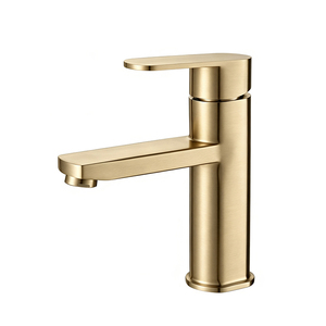 Robinet de lavabo moderne à poignée unique, à poser sur le comptoir, en or, eau chaude et froide, en acier inoxydable SUS304 - Product Image 1