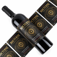 Étiquettes de vin personnalisées avec impression de marque, texture luxueuse, emballage privé, étiquettes de vin gaufrées imperméables pour bouteilles
