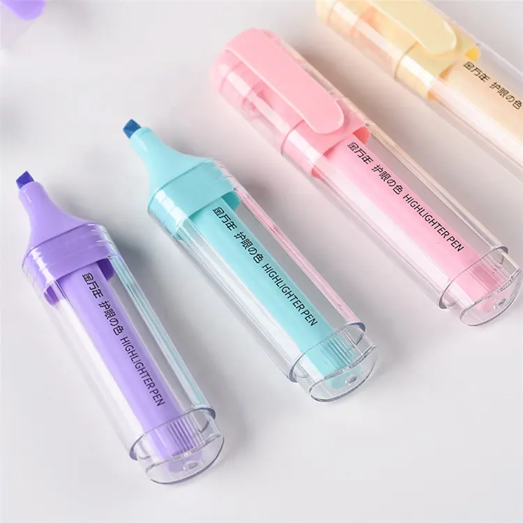 Set Pena Highlighter G-0539 Warna Pastel, Set Pena Highlighter Pelangi Desain Terbaru