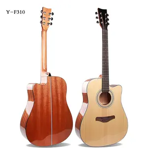 Y-F310中国工場メーカーカッタウェイ41インチアコースティックギターソリッドスプルースサペレウッドギター