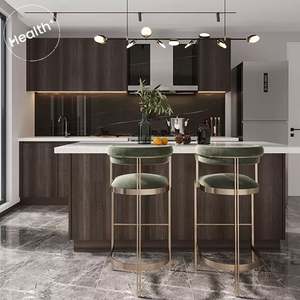 Gabinete de Cocina de Madera de Cerezo Macizo de Diseño Moderno Oppein con Fregadero y Grifo para Uso en Cocinas de Ghana - Product Image 1