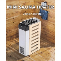 Accessoires pour sauna : Mini chauffe-sauna électrique 3KW à vapeur sèche, poêle de sauna en épicéa avec panneau de commande numérique en acier inoxydable