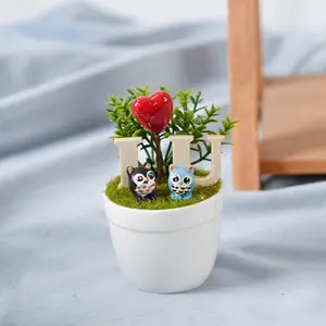 Gesimuleerde Kleine Witte Pot Primrose Ingemaakte Kunstmatige Zijde Bloem Home Decoratie Kunstmatige Ingemaakte Bloem