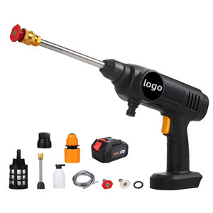 Nettoyeur haute pression portable 21V avec batterie lithium rechargeable, <span class=keywords><strong>tuyau</strong></span> de 5 m et 3 buses pour le nettoyage et l'<span class=keywords><strong>arrosage</strong></span> des voitures, des patios et des jardins - Product Image 1