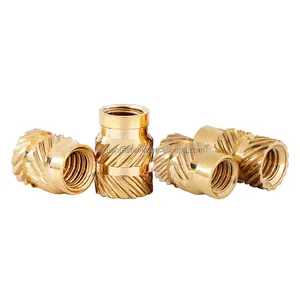 #1/4-20 #4-40 Brass straight knurling brass insert nut copper heating cnc turning thread insert