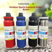 Bouteille d'eau sport isotherme en acier inoxydable, best-seller transfrontalier, avec sangle anti-chute, grande capacité, pour thé et eau en extérieur