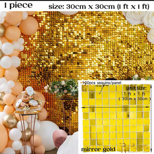 Arrangement de fond de volet mural Offre Spéciale KT Board décorations de fête d'anniversaire décorations de fête de mariage panneau mural à paillettes brillantes - Product Image 6