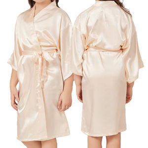 Venta al por Mayor de Fábrica/OEM, Batas de Dormir de Seda para Niños, Batas Largas Lisas de Verano para Niños Medianos y Mayores - Product Image 1