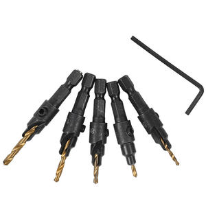 Juego de brocas avellanadoras para madera, broca cónica para orificios con tornillo hexagonal, herramientas de ferretería para avellanado y escariado - Product Image 4