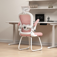 Chaise de Direction Ergonomique 2024 au Design Moderne pour Maison/Bureau, Fauteuil de Direction Commercial à Dossier Bas, en Tissu et Maille, Pivotant et Inclinable, avec Piétement Chromé
