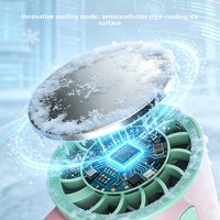 Ventilateur portable sans pales pour l'été, rechargeable par USB, pliable, avec poche à glace, support de téléphone, affichage numérique et moteur sans balais