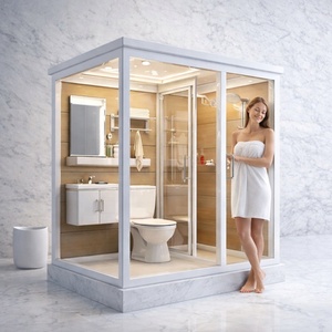 Module de salle de bain préfabriqué de luxe moderne YEETE - Cabine de douche intégrée à structure en acier avec toilettes intelligentes et lavabo pour appartement et hôtel - Product Image 4
