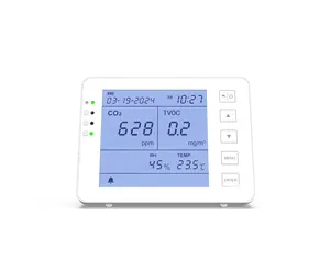 Multi-function Indoor Air Quality Monitor Monitors CO2 TVOC Temperature Humidity LCD Display Dates And Time CO2 TVOC Meter