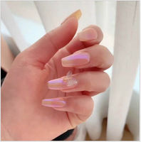 Poudre pigmentée pour ongles effet miroir Aurora Neon Chrome, 6 couleurs, poudre magique pressée solide