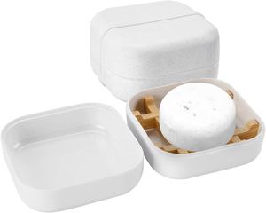 Pas de plastique bambou Fiber <span class=keywords><strong>Cube</strong></span> porte-<span class=keywords><strong>savon</strong></span> forme carrée voyage fermer couverture douche porte-<span class=keywords><strong>savon</strong></span> boîte - Product Image 1