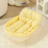 Coussin pour animaux de compagnie épais et lavable quatre saisons, anti-adhérent aux poils, respirant et chaud, pour chat et chien, avec tapis en dentelle