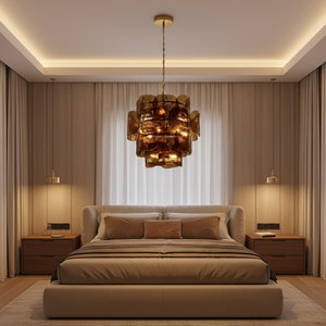 Luminaire <span class=keywords><strong>de</strong></span> décoration intérieure <span class=keywords><strong>de</strong></span> style américain pour chambre à coucher escalier hôtel villa couloir lustre en verre moderne - Product Image 1